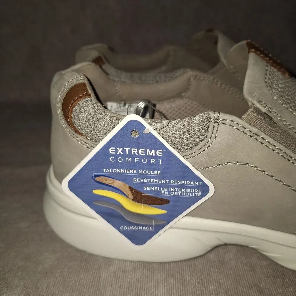 Clarks Bradley Easy Size 11.5M Stone Grey Slip On Sneakers Extreme Comfort